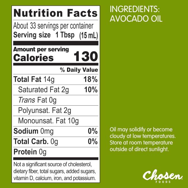 Chosen Foods 100% Pure Avocado Oil, Non-GMO - 16.9 fl oz