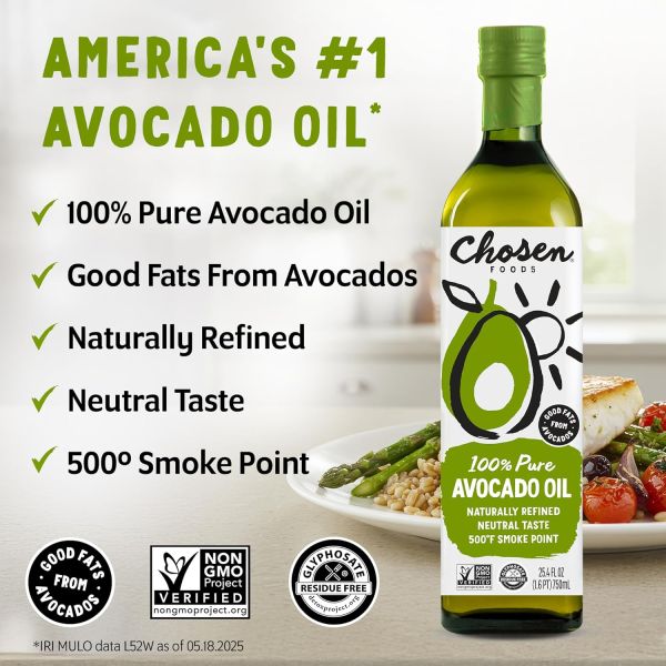 Chosen Foods 100% Pure Avocado Oil, Non-GMO - 16.9 fl oz