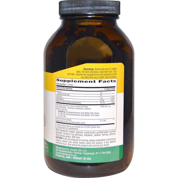 Country Life Omega-3 - 1000 mg - 200 Softgels