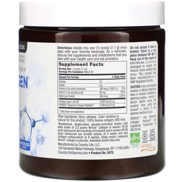 Country Life Maxi-Collagen 7000 Flavorless - 7.5 oz