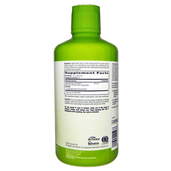 Country Life Realfood Organics Aloe Vera Liquid 32 fl oz (944 ml)