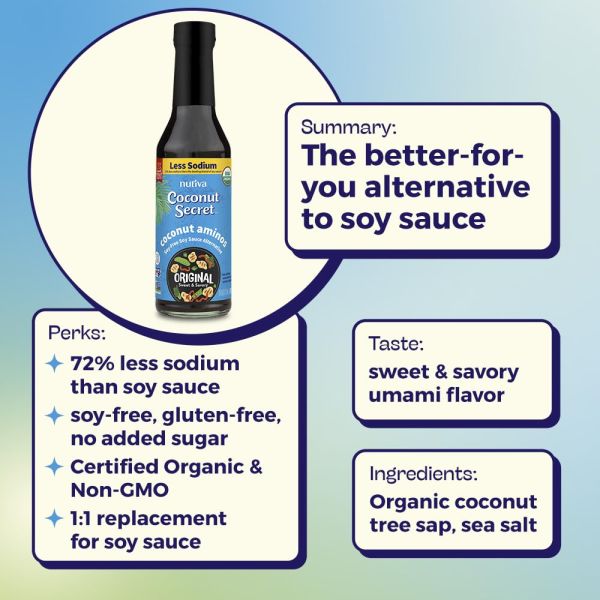 Coconut Secret Coconut Aminos Seasoning Sauce & Marinade, Soy Free - 8 fl oz