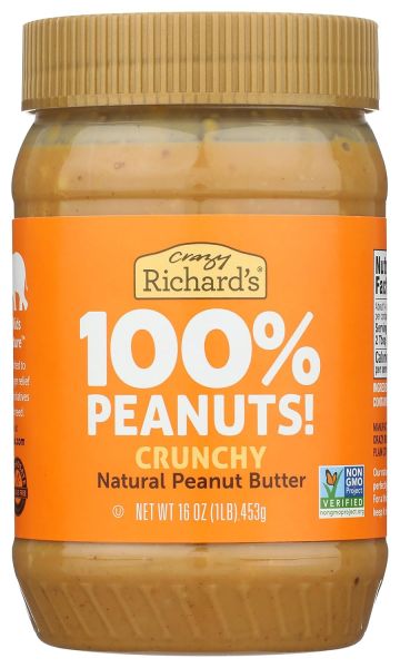 Crazy Richard's Natural Peanut Butter, Crunchy - 16 oz