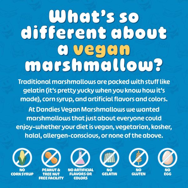 Dandies Vegan Marshmallows, Vanilla - 10 oz