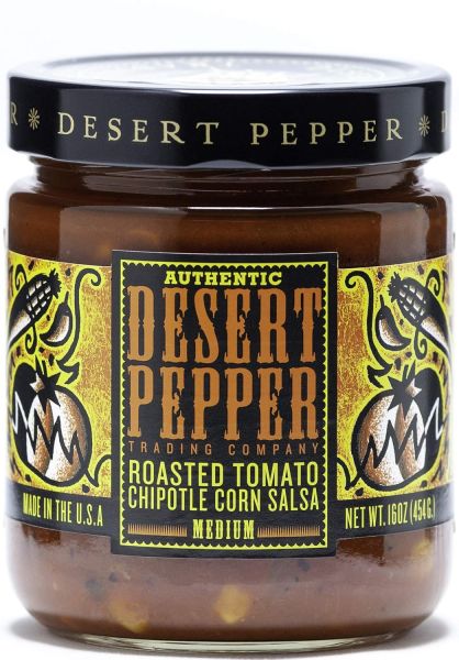 Desert Pepper Roasted Tomato Chipotle Corn Salsa, Medium - 16 oz