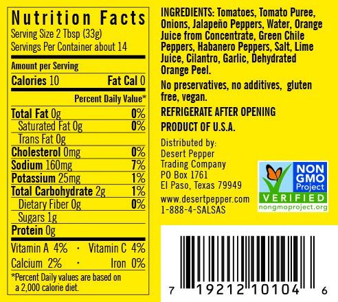 Desert Pepper Salsa XXX Roasted Habanero - 16 oz