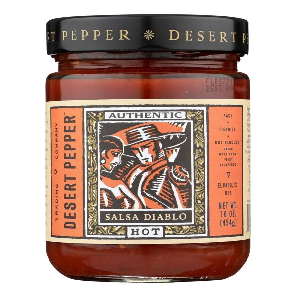 Desert Pepper Salsa Diablo, Hot - 16 oz