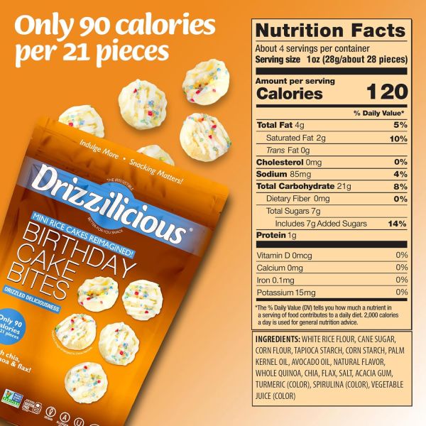 Drizzilicious Mini Rice Cakes, Cookies & Cream - 4 oz