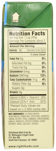 Dr. McDougall's Lower Sodium Garden Vegetable Soup - 17.9 fl oz