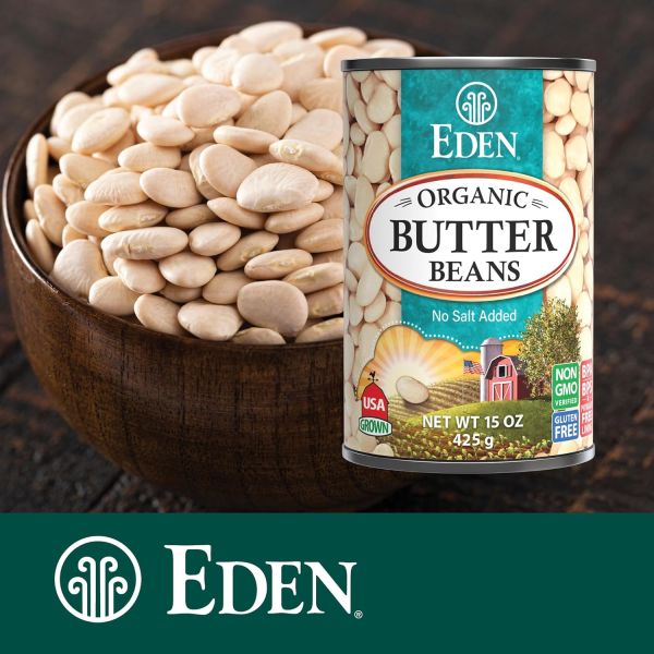 Eden Organic Butter Beans, No Salt Added - 15 oz