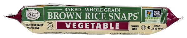 Edward & Sons Brown Rice Snaps, Gluten Free Vegetable - 3.5 oz