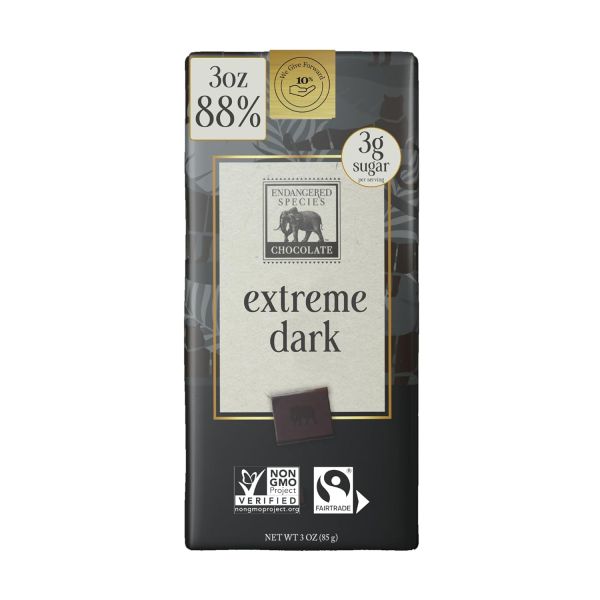Endangered Species Strong + Velvety Dark Chocolate Bar - 3 oz