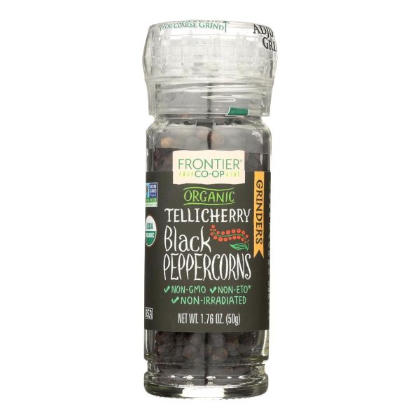 Frontier Co-op Organic Black Peppercorns - 1.76 oz