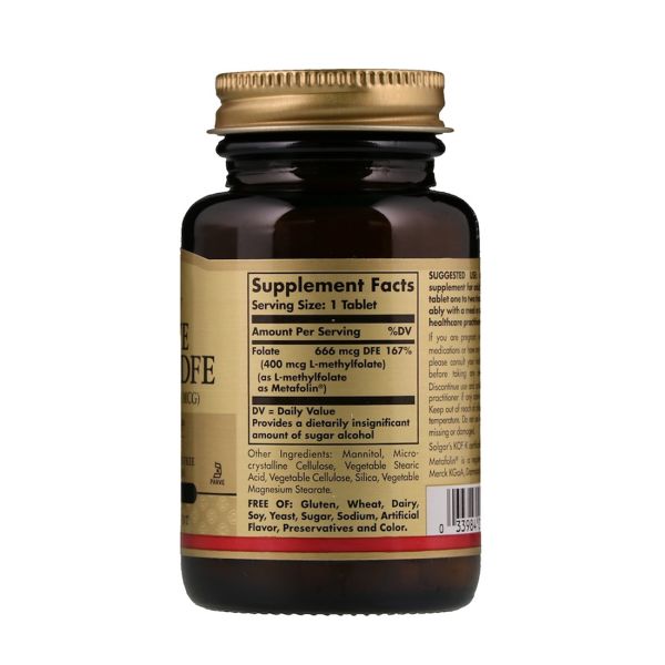Solgar Folate 666 MCG DFE - 400 mcg - 100 Tablets