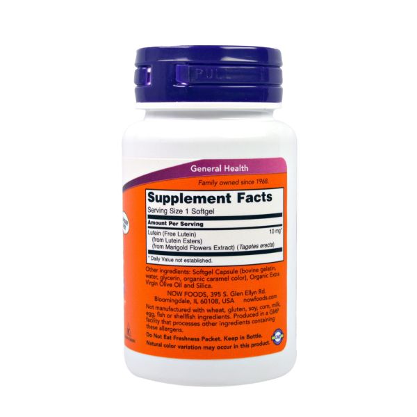 NOW Lutein - 10 mg - 120 Softgels