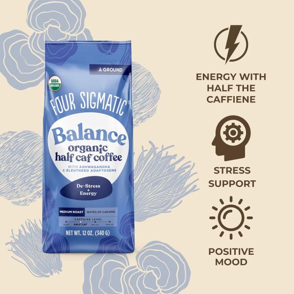Four Sigmatic Ground Coffee with Ashwagandha & Eleuthero, Balance - 10 oz