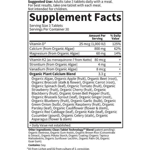 Garden of Life Organics Plant Calcium - 90 Vegan Tablets