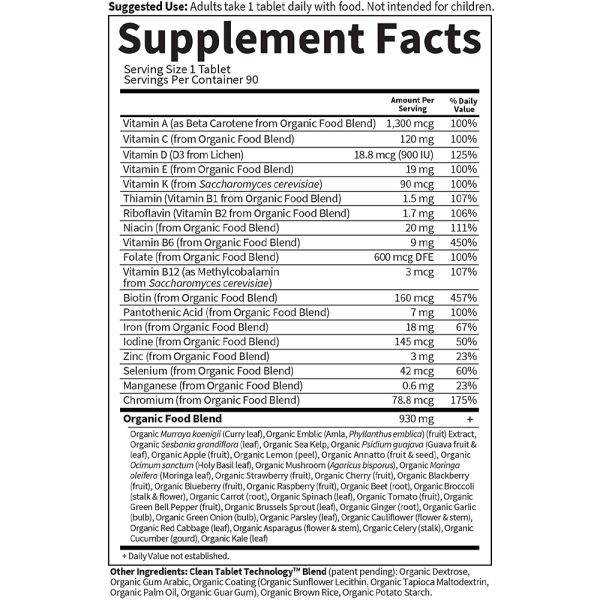 Garden of Life Organics Prenatal Once Daily Whole Food Multivitamin - 90 Vegan Tablets