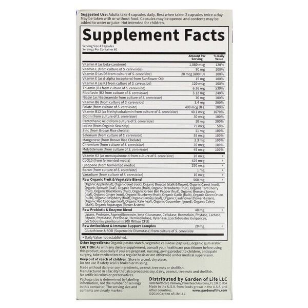 Garden of Life Vitamin Code® Men RAW - 240 Vegetarian Capsules