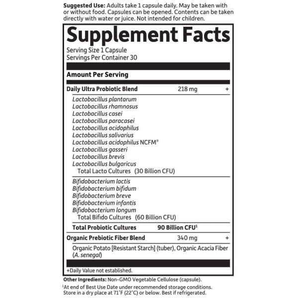 Garden of Life Dr. Formulated Probiotics Once Daily Ultra - 90 billion - 30 Vegetarian Capsules