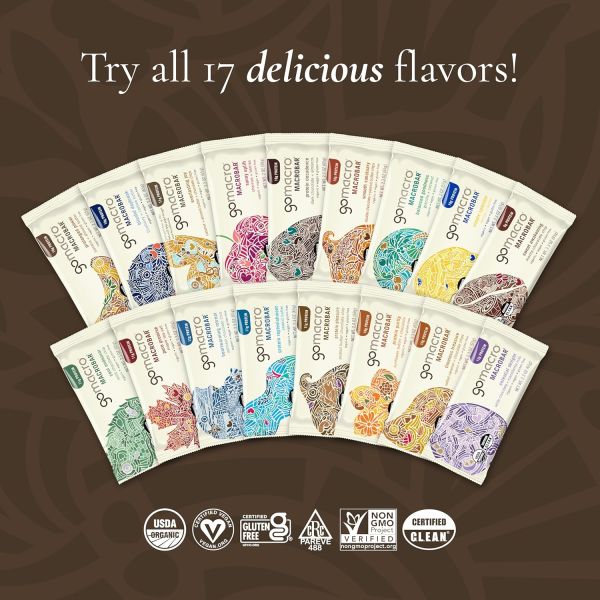 GoMacro MacroBar Organic Vegan Protein Bar, Sunflower Butter + Chocolate - 2.3 oz