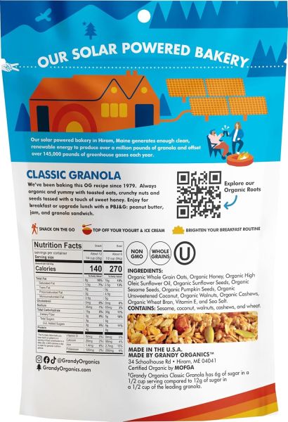 GrandyOats Organic Classic Granola - 12 oz