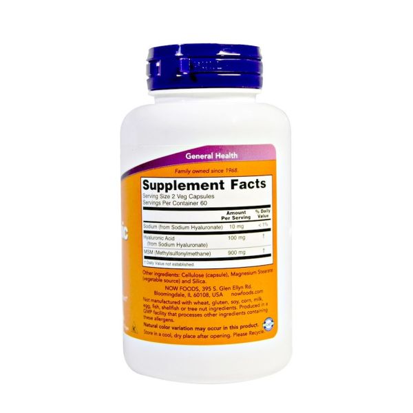 NOW Hyaluronic Acid - 50 mg - 120 Veg Capsules