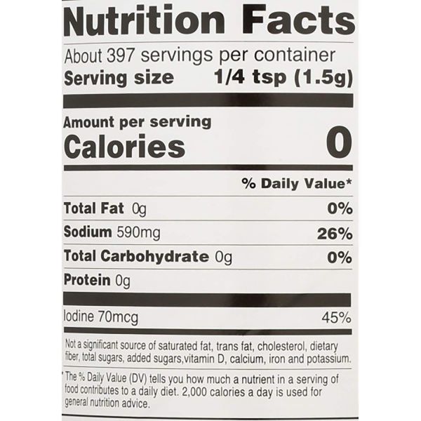 Hain Pure Foods Iodized Sea Salt - 21 oz