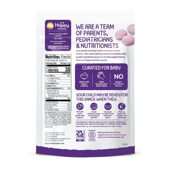 Happy Baby Organic Yogis, Mixed Berry - 1 oz