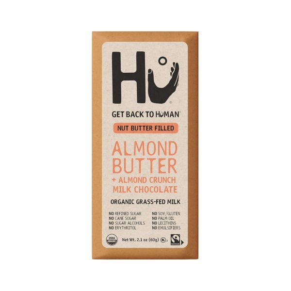 Hu Organic Fair Trade Milk Chocolate Bar, Almond Butter Almond Crunch - 2.1 oz