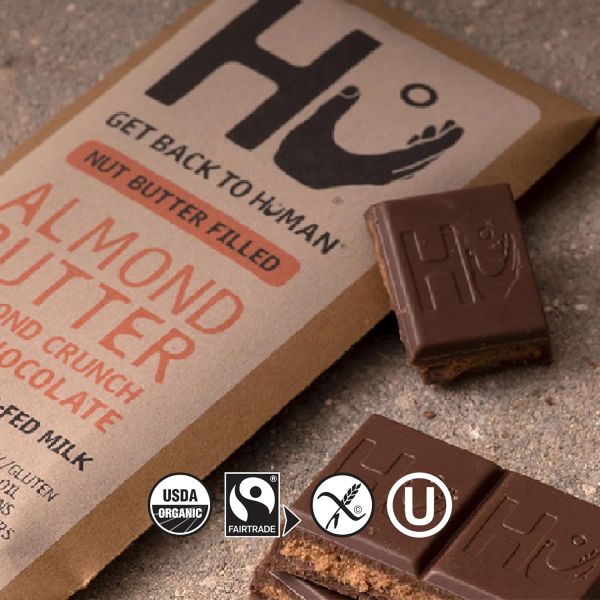 Hu Organic Fair Trade Milk Chocolate Bar, Almond Butter Almond Crunch - 2.1 oz