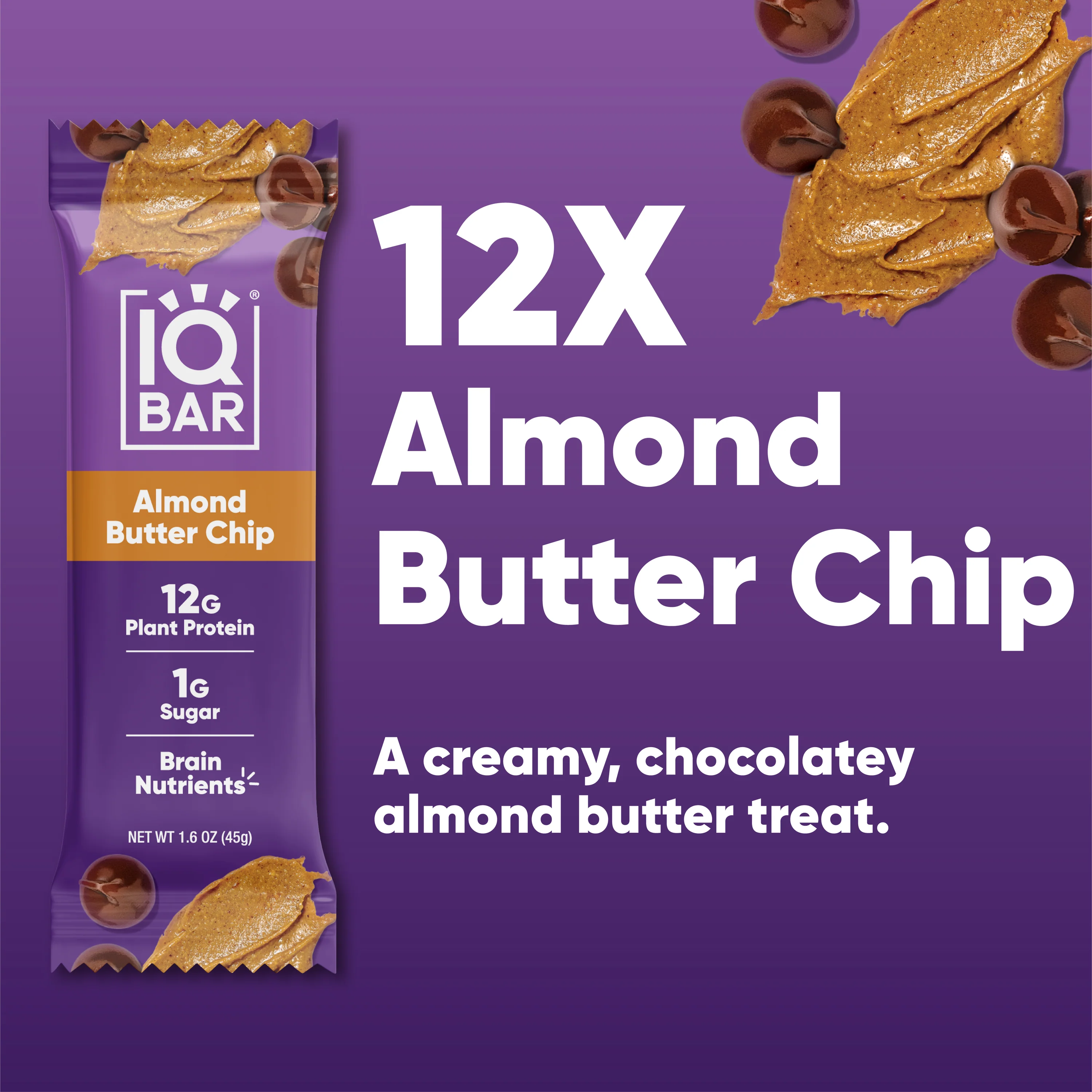 IQBAR Almond Butter Chip Protein Bar 