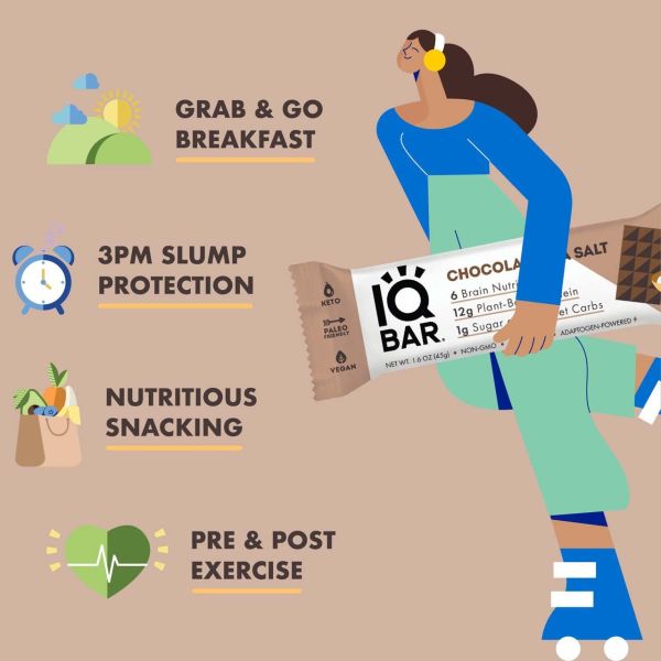 IQBAR Brain and Body Keto Protein Bar, Chocolate Sea Salt