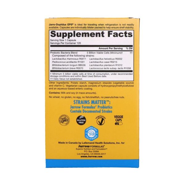 Jarrow Formulas Jarro-Dophilus EPS - 10 billion CFU - 120 Veggie Capsules
