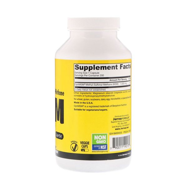 Jarrow Formulas MSM - 1000 mg - 200 Capsules