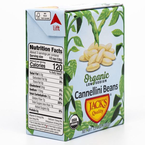 Jack's Organic Cannellini White Beans - 13.4 oz