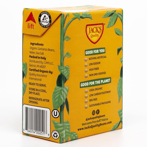 Jack's Organic Chickpeas Garbanzo Beans - 13.4 oz