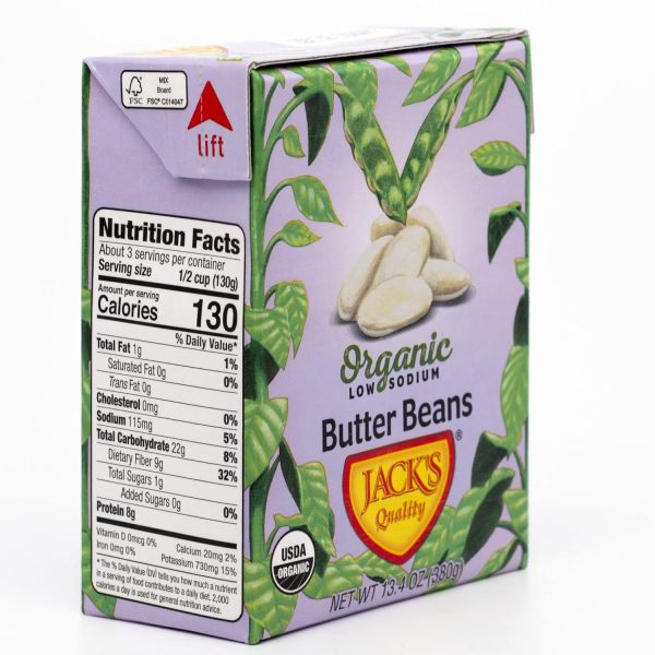 Jack's Organic White Butter Beans - 13.4 oz