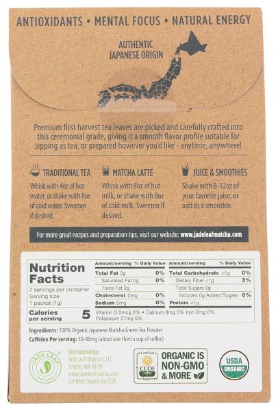 Jade Leaf Matcha Organic Ceremonial Grade Japanese Matcha