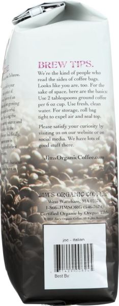 Jim's Organic Italian Roast Whole Bean Coffee - 11 oz