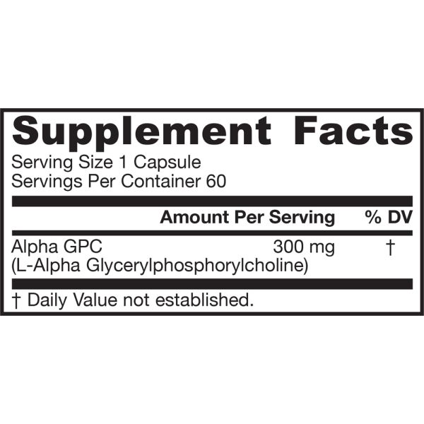 Jarrow Formulas Alpha GPC - 300 mg - 60 Veggie Capsules