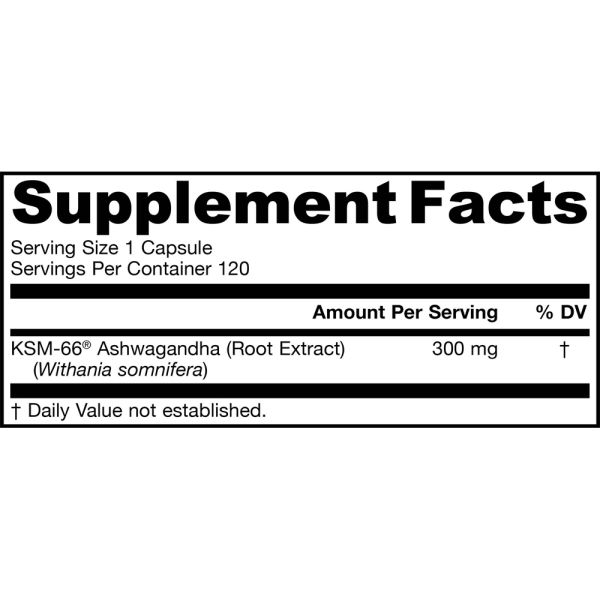 Jarrow Formulas Ashwagandha - 300 mg - 120 Veggie Capsules