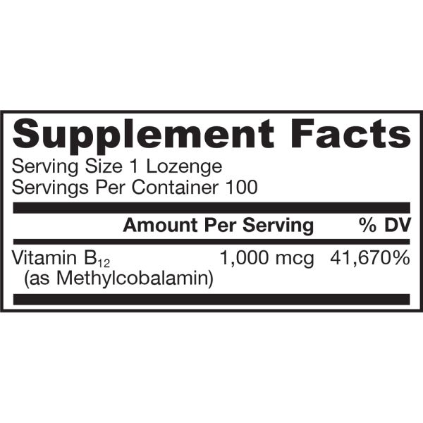 Jarrow Formulas Methyl B-12 - Extra Strength - 1000 mcg - 100 Chewable Tablets
