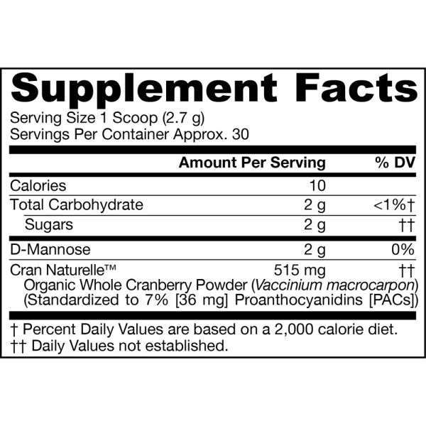 Jarrow Formulas D-Mannose with Organic Cranberry 2.9 oz (81 g)
