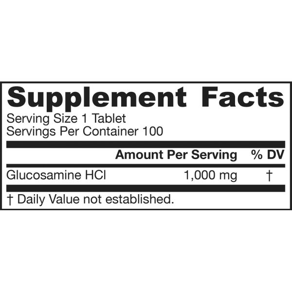 Jarrow Formulas Glucosamine HCL Mega 1,000 mg 100 Tablets