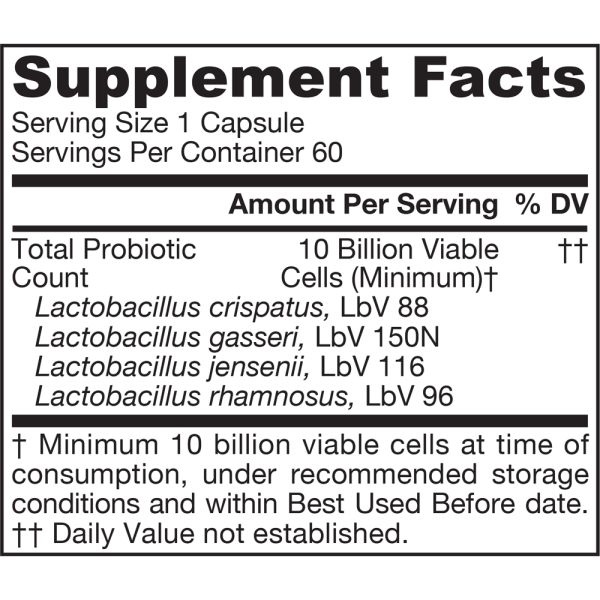 Jarrow Formulas Jarro-Dophilus Vaginal Probiotic Women 10 Billion 60 Veggie Caps