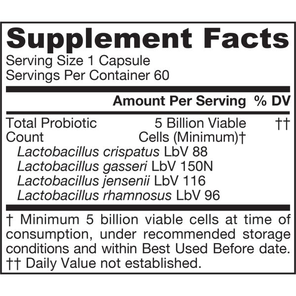 Jarrow Formulas Jarro-Dophilus Vaginal Probiotic Women 5 Billion 60 Enteric Coated Veggie Caps