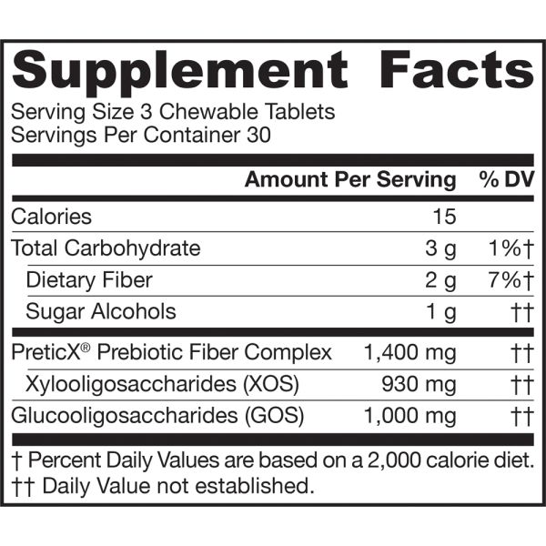 Jarrow Formulas Prebiotics XOS+GOS 90 Chewable Tablets