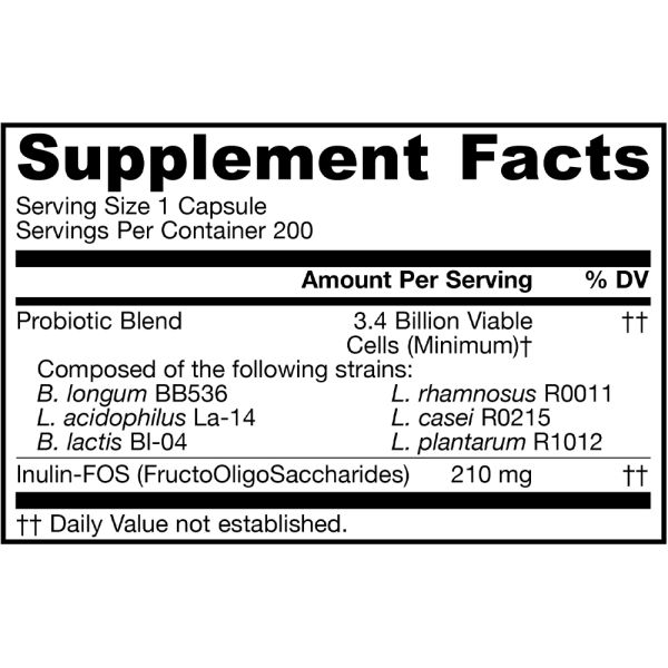 Jarrow Formulas Probiotics Jarro-Dophilus Plus FOS - 200 Veggie Caps