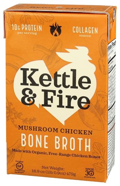 Kettle & Fire Mushroom Chicken Bone Broth - 16.2 oz